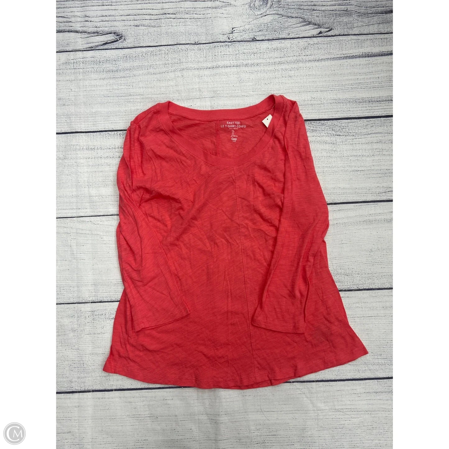 Top 3/4 Sleeve Basic By Gap In Pink, Size: L