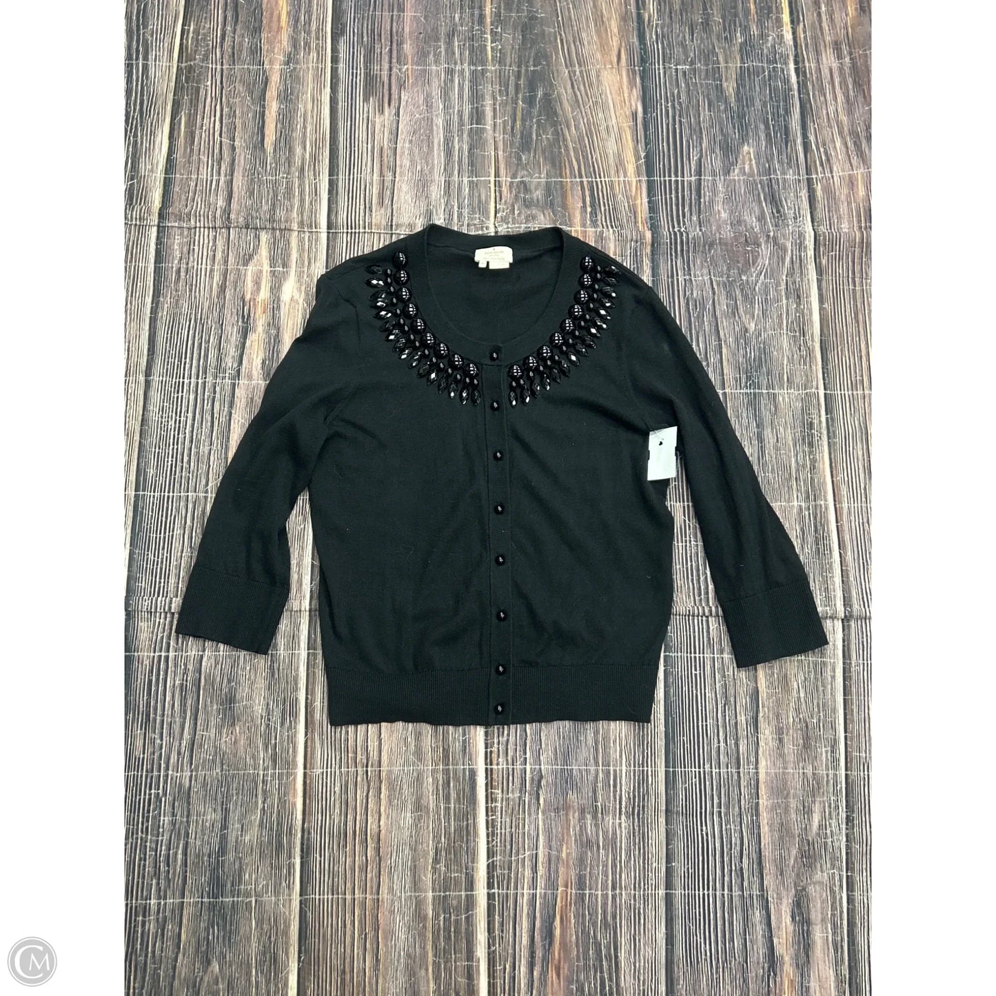 Sweater Cardigan Designer By Kate Spade In Black, Size: M