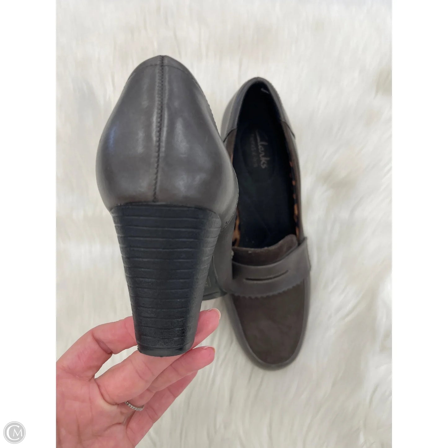 Shoes Heels Block By Clarks In Brown, Size: 8.5