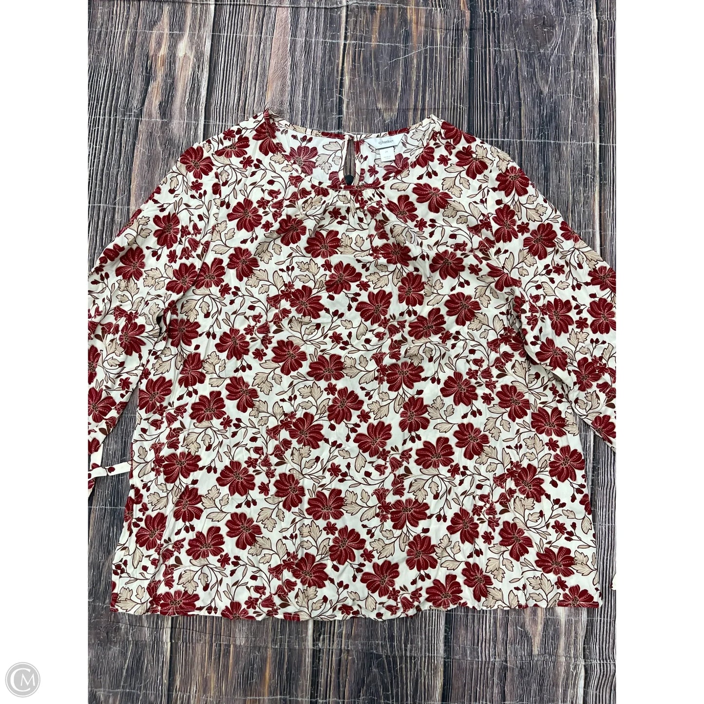 Top Long Sleeve By Cj Banks In Red, Size: 2x