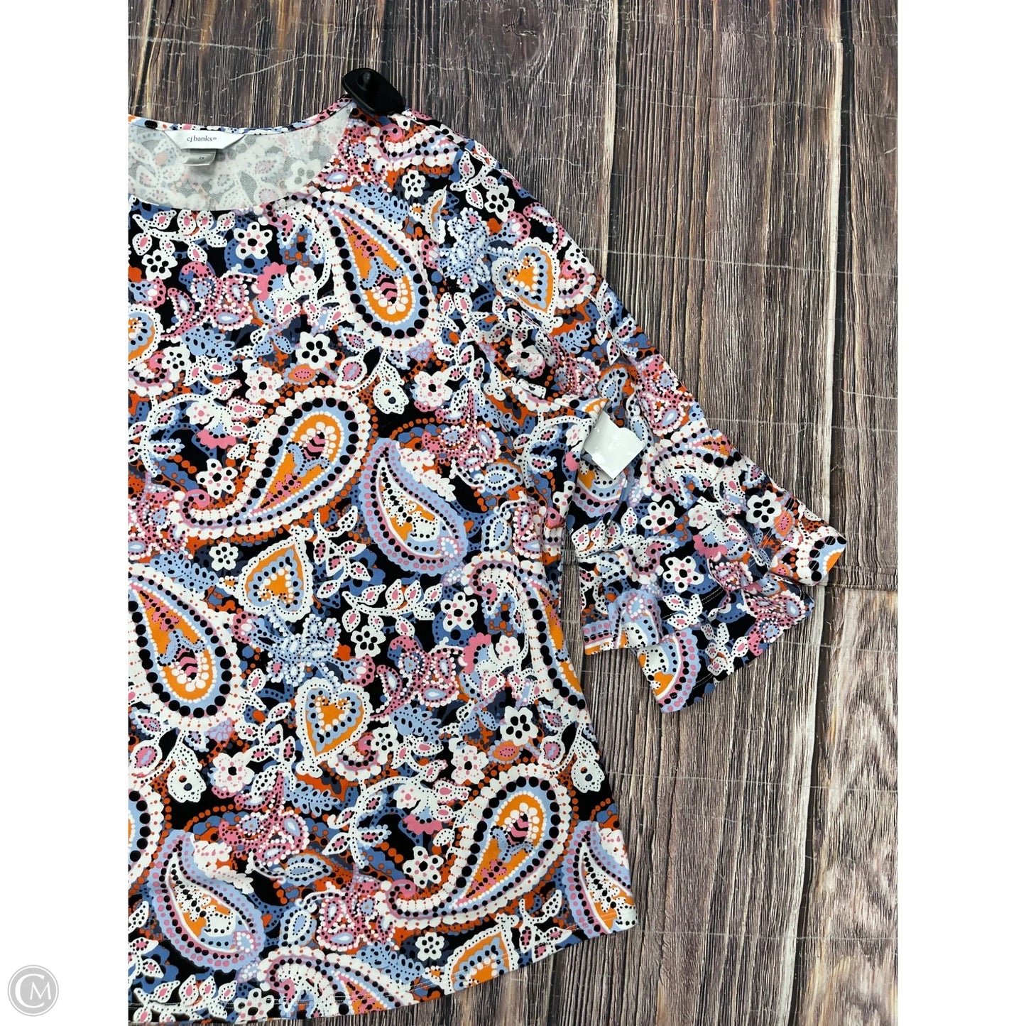 Top Long Sleeve By Cj Banks In White, Size: 2x