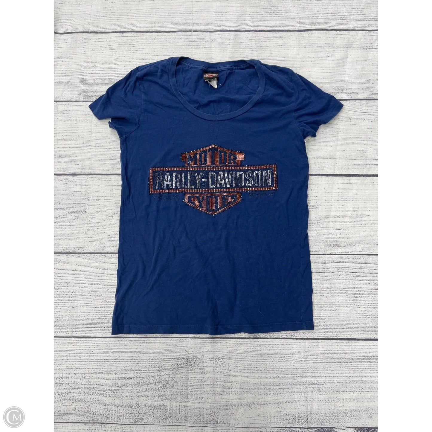 Top Short Sleeve By Harley Davidson In Blue, Size: Xl