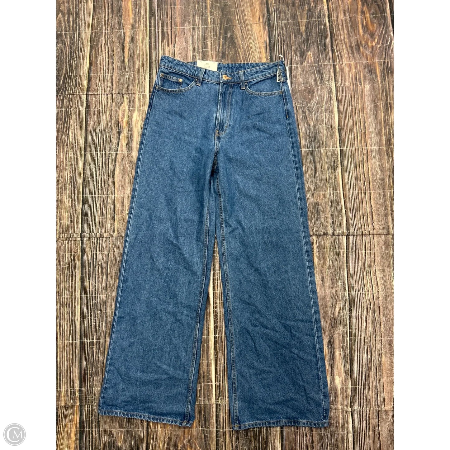 Jeans Wide Leg By H&m In Blue Denim, Size: 8