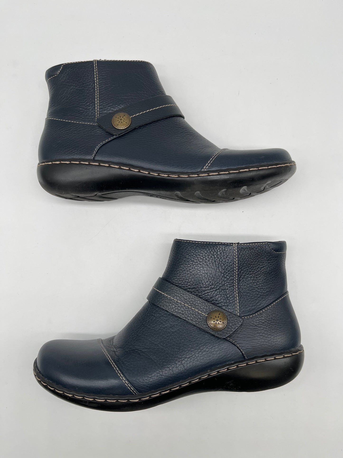 Boots Ankle Flats By Clarks In Blue, Size: 7.5