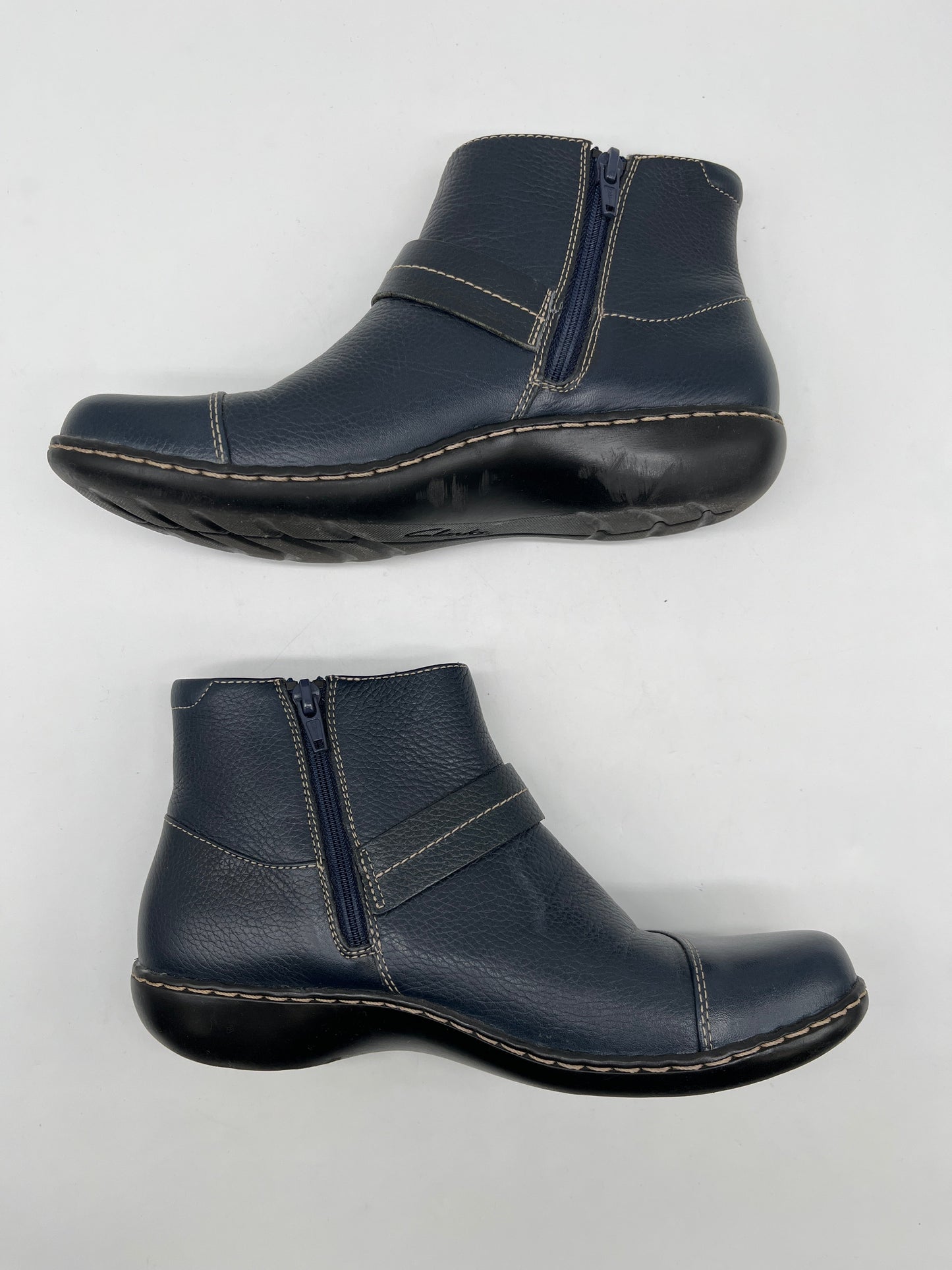 Boots Ankle Flats By Clarks In Blue, Size: 7.5