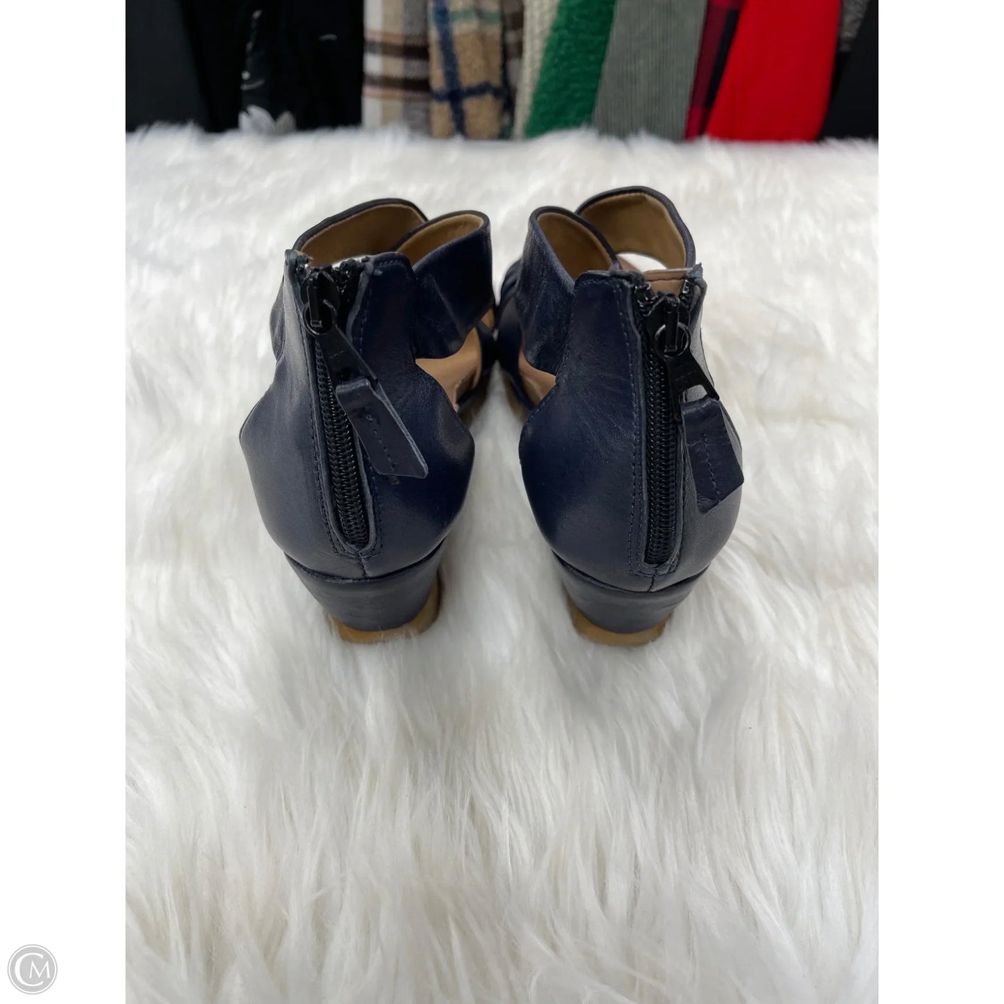 Sandals Heels Wedge By Miz Mooz In Blue, Size: 9