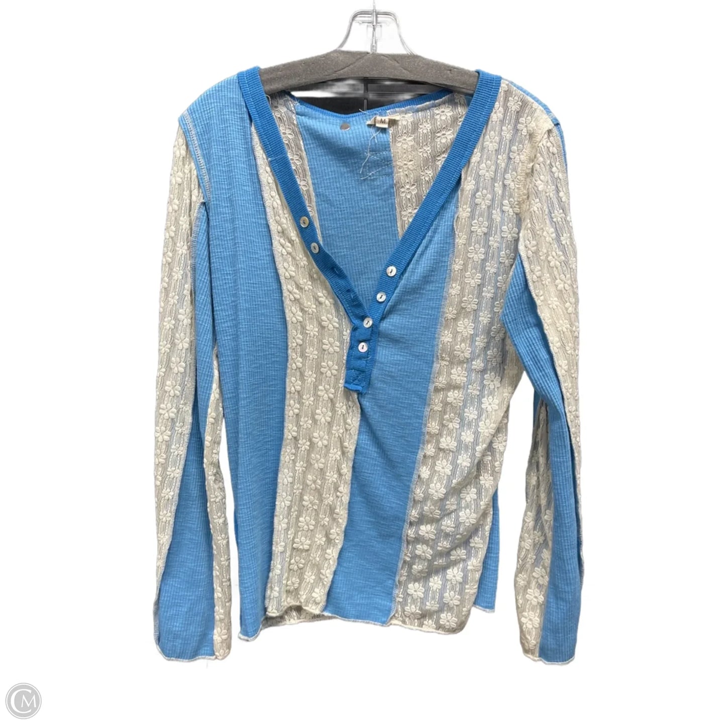 Top Long Sleeve By Pol In Blue, Size: M