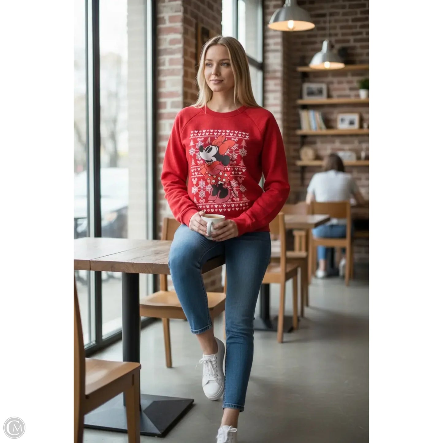Sweatshirt Crewneck By Disney Store In Red, Size: L