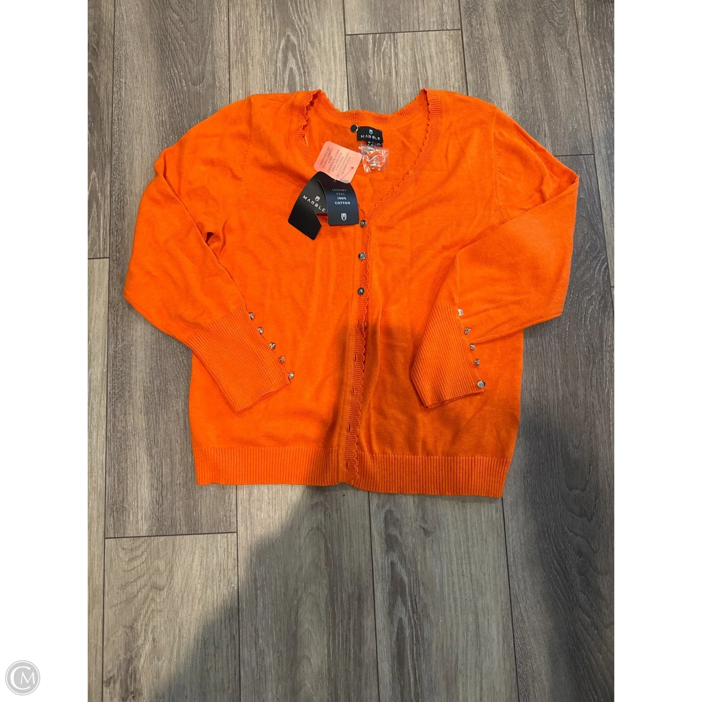 Sweater Cardigan By Clothes Mentor In Orange, Size: M