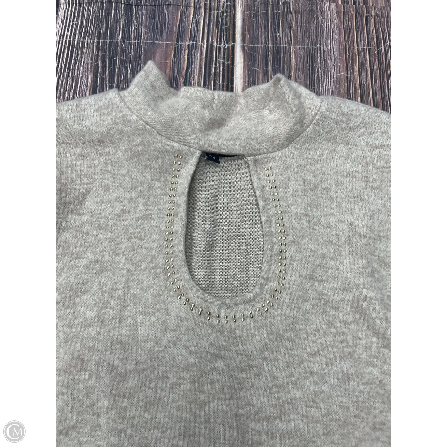 Sweater Short Sleeve By Clothes Mentor In Tan, Size: 2x
