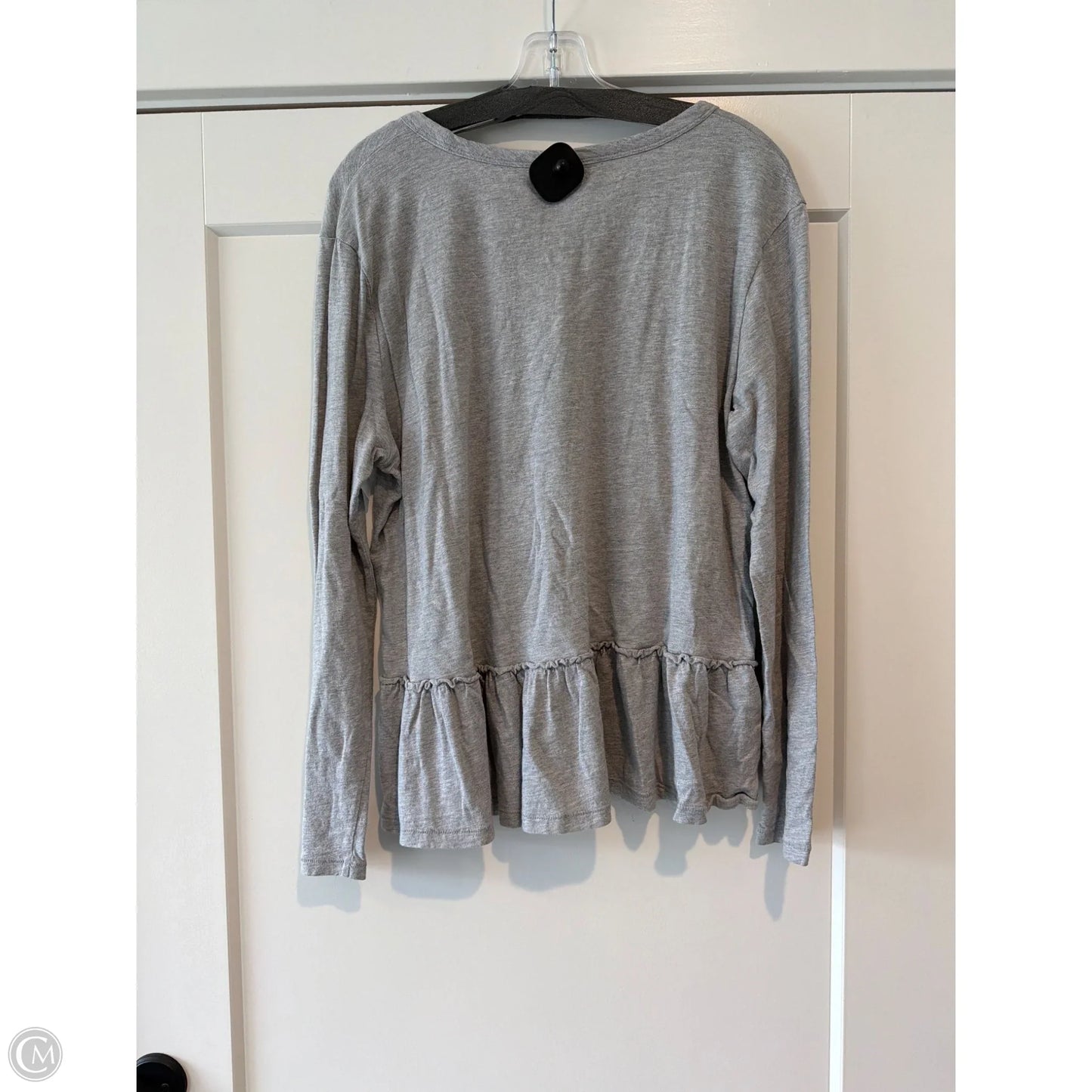Top Long Sleeve By Caslon In Grey, Size: Xl