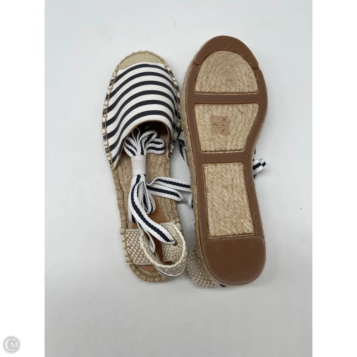 Sandals Flats By J. Crew In Blue & White, Size: 8.5