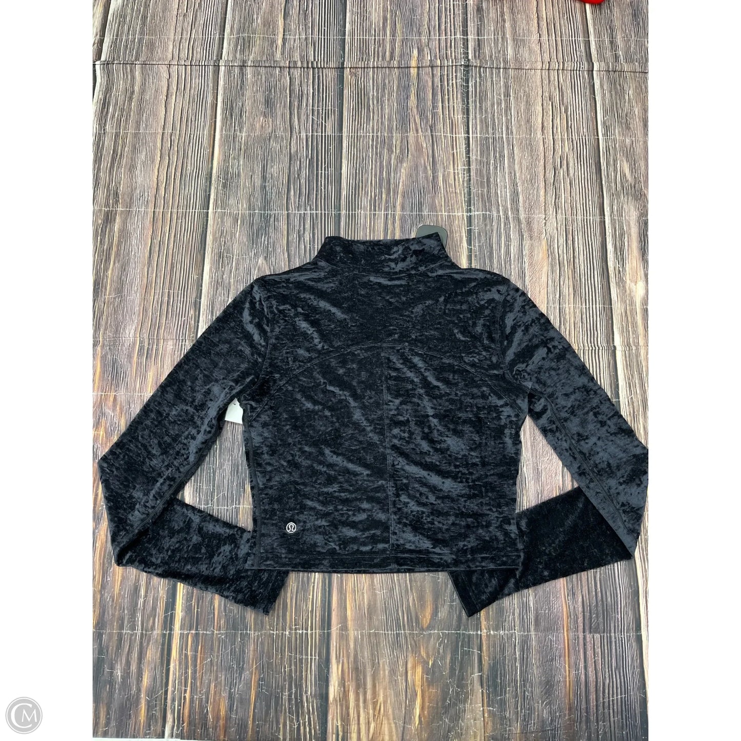 Athletic Top Long Sleeve Collar By Lululemon In Black, Size: 6