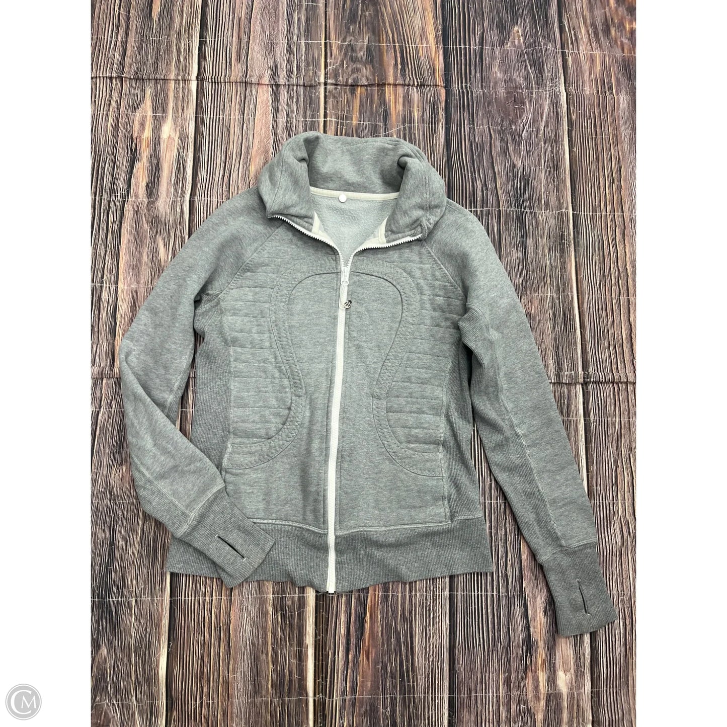 Athletic Jacket By Lululemon In Grey, Size: 6