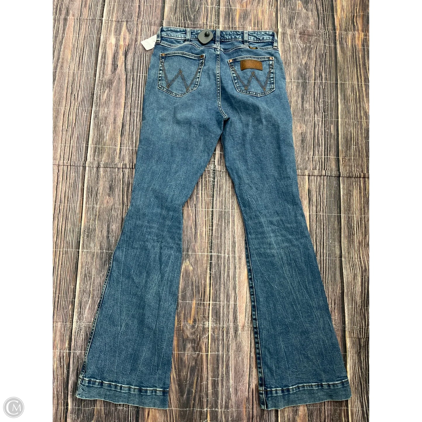 Jeans Flared By Wrangler In Blue Denim, Size: 8