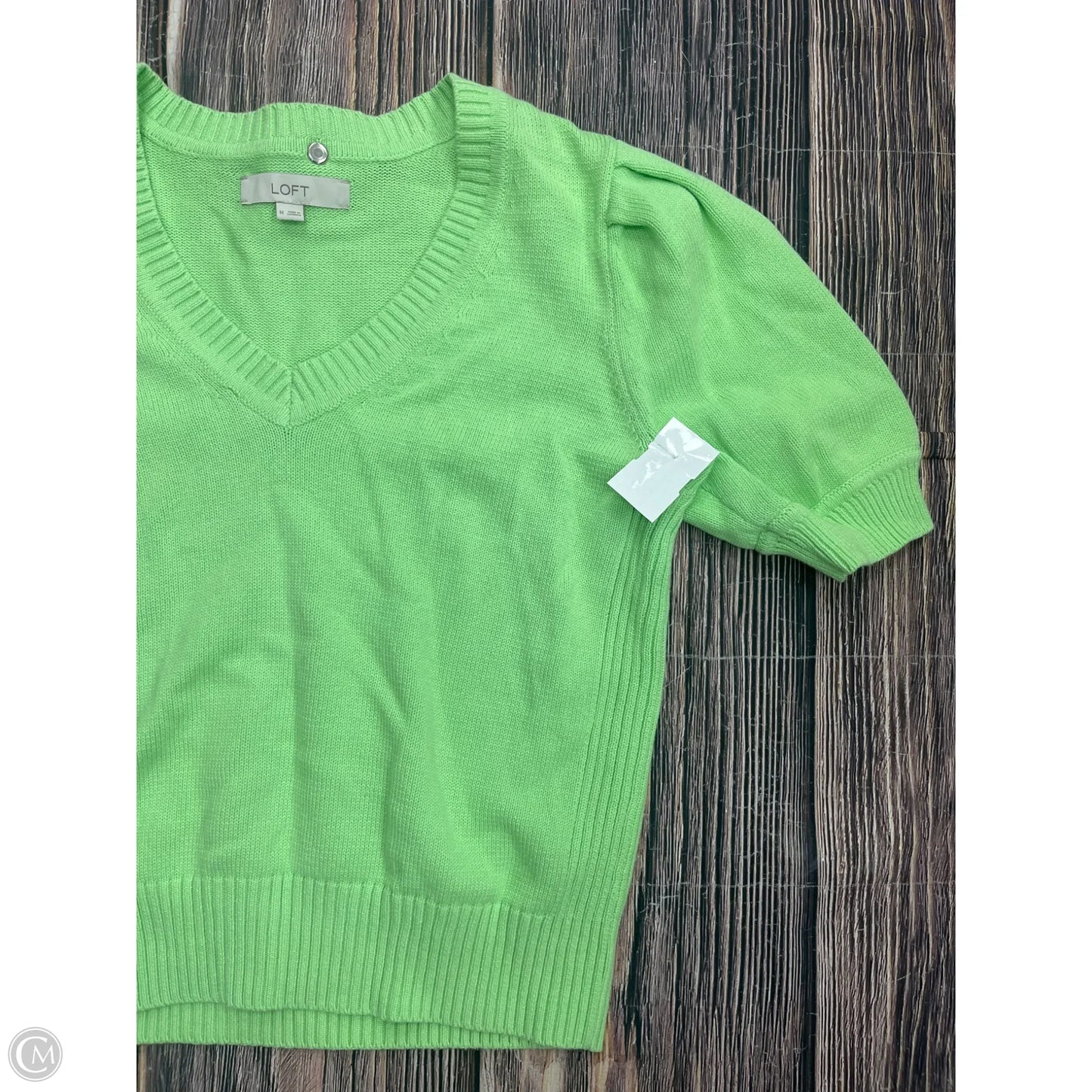 Sweater Short Sleeve By Loft In Green, Size: M