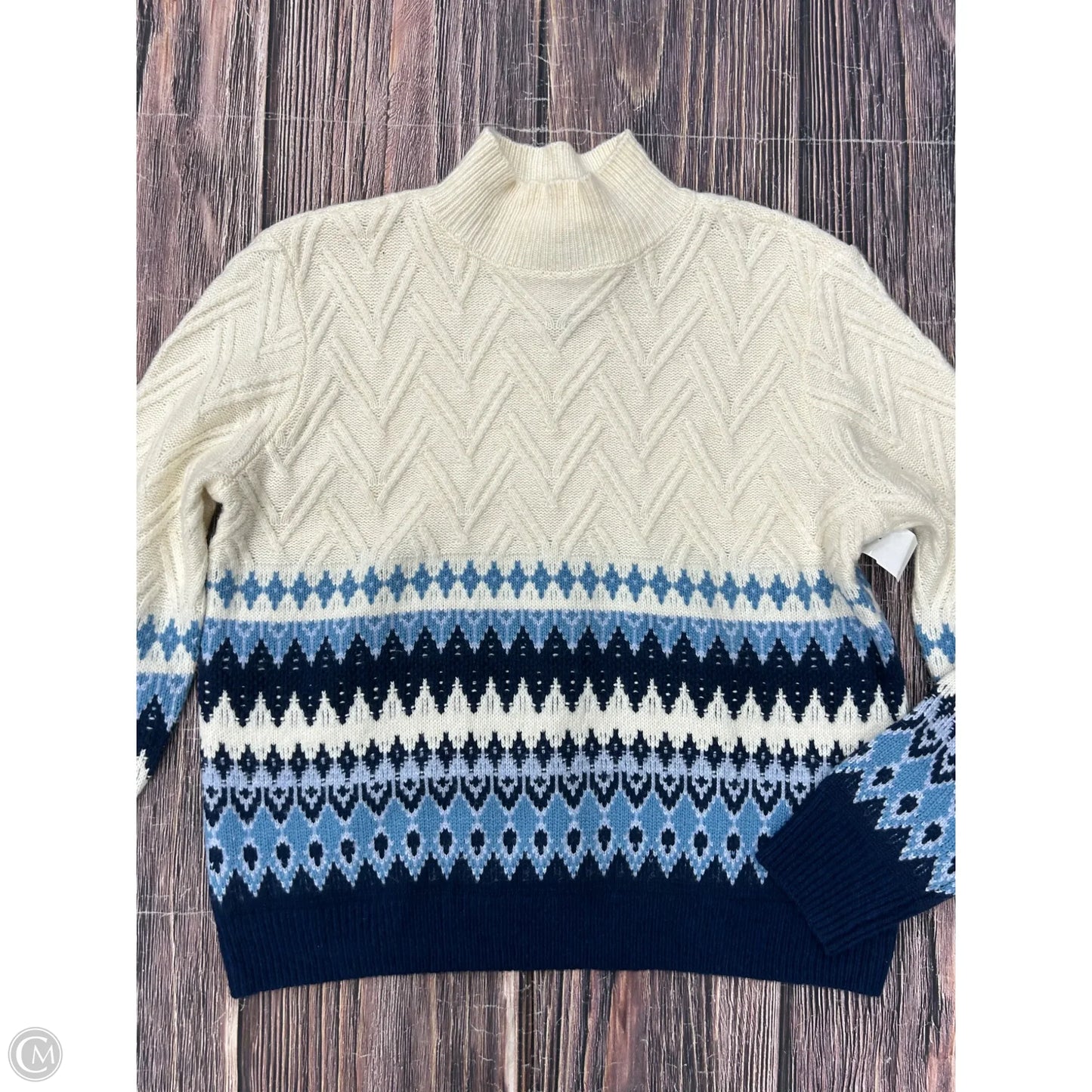 Sweater By St Johns Bay In Blue & Cream, Size: M