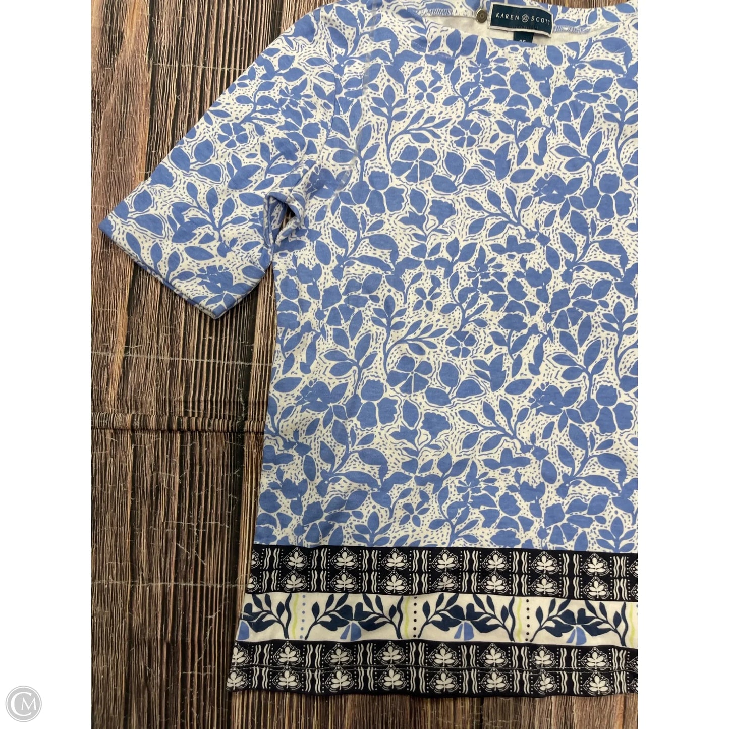 Top Short Sleeve By Karen Scott In Blue, Size: Sp