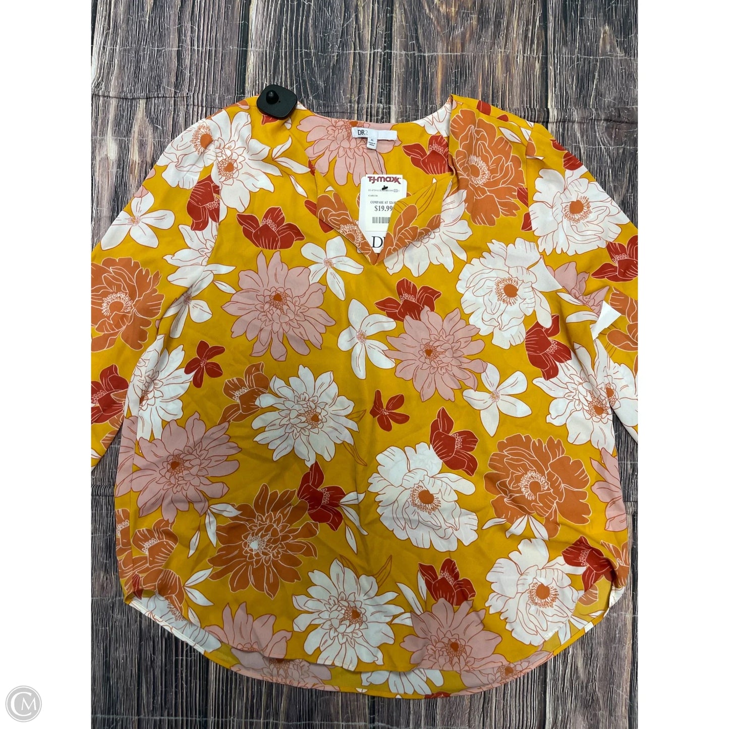 Top Long Sleeve By Dr2 In Yellow, Size: Xl
