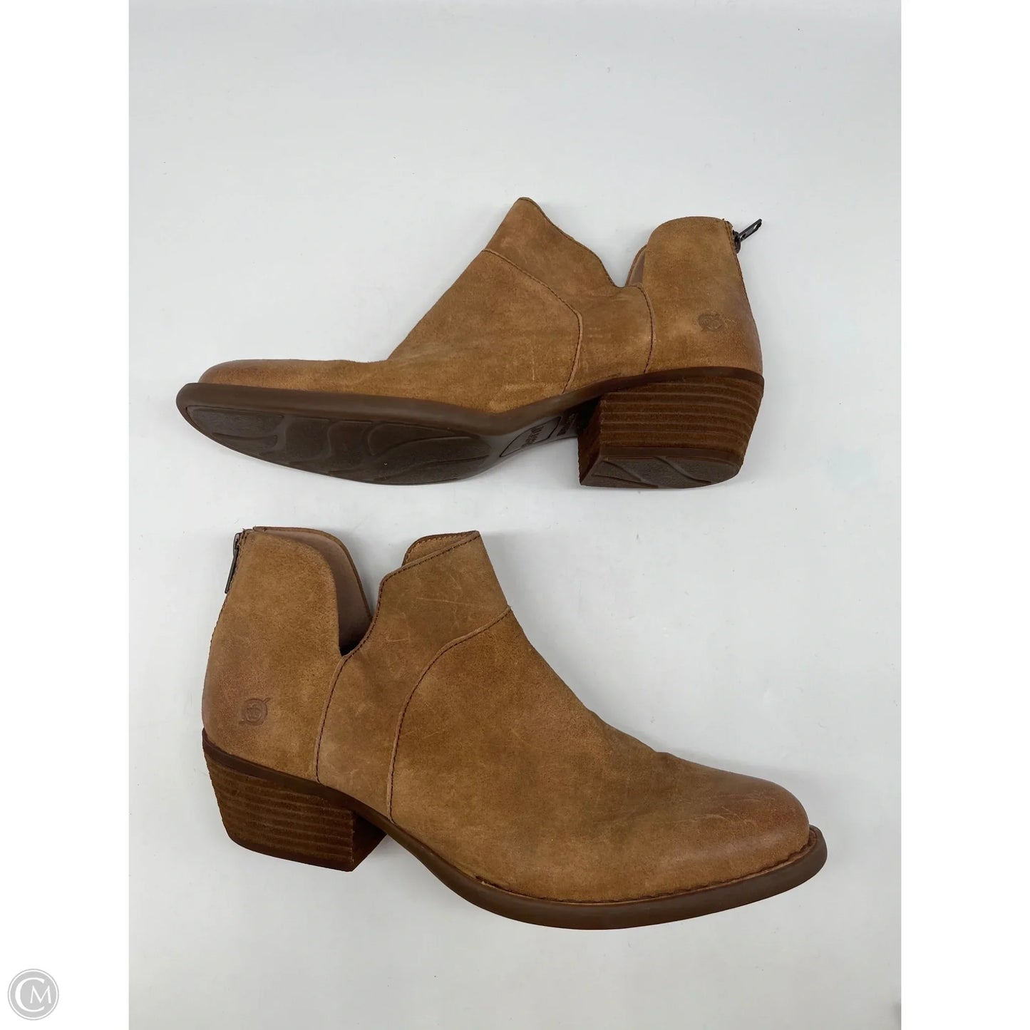 Boots Ankle Heels By Born In Brown, Size: 11