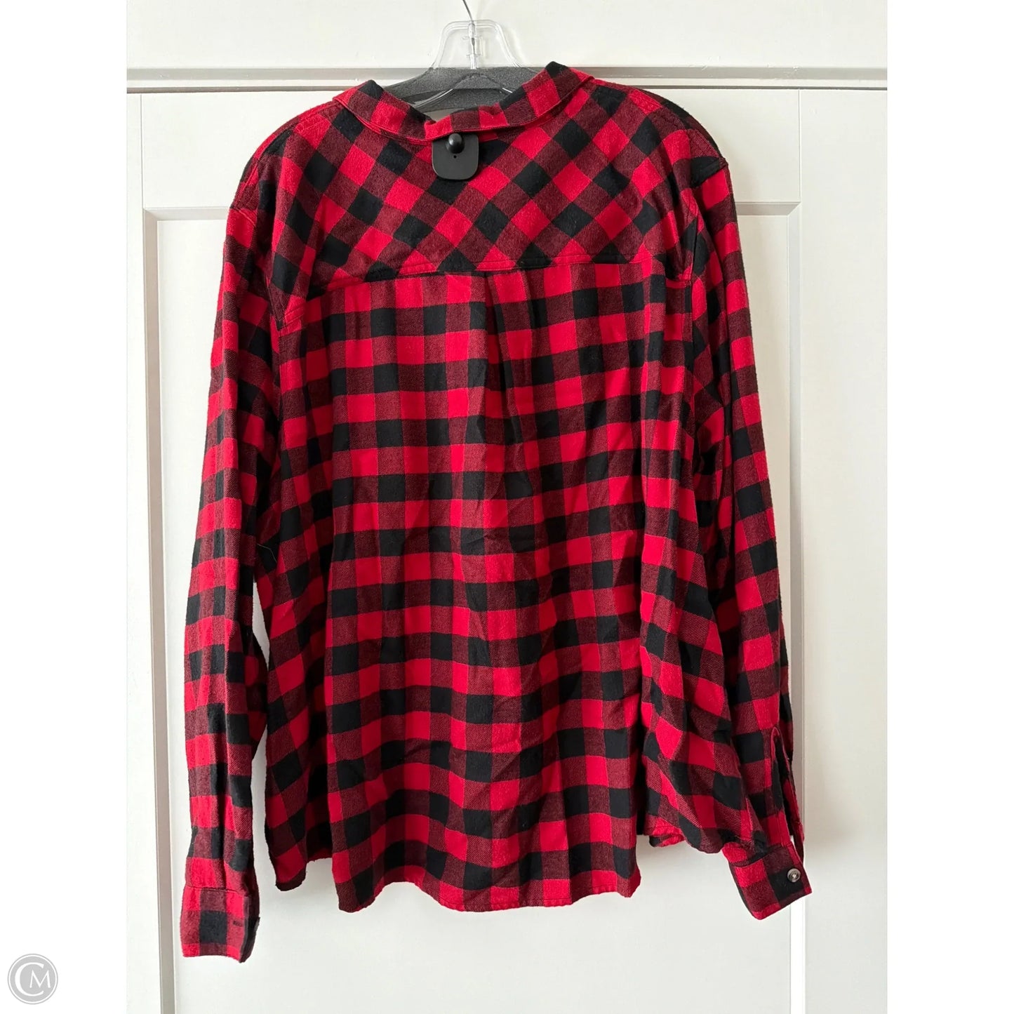 Top Long Sleeve By Maurices In Plaid Pattern, Size: 3x