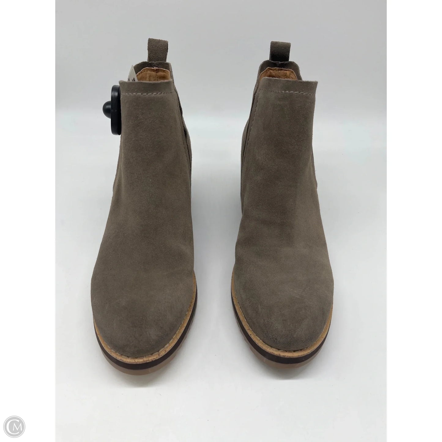 Boots Ankle Heels By Sofft In Brown, Size: 9