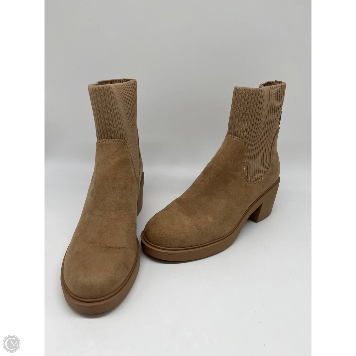 Boots Ankle Heels By Anne Klein In Tan, Size: 8.5