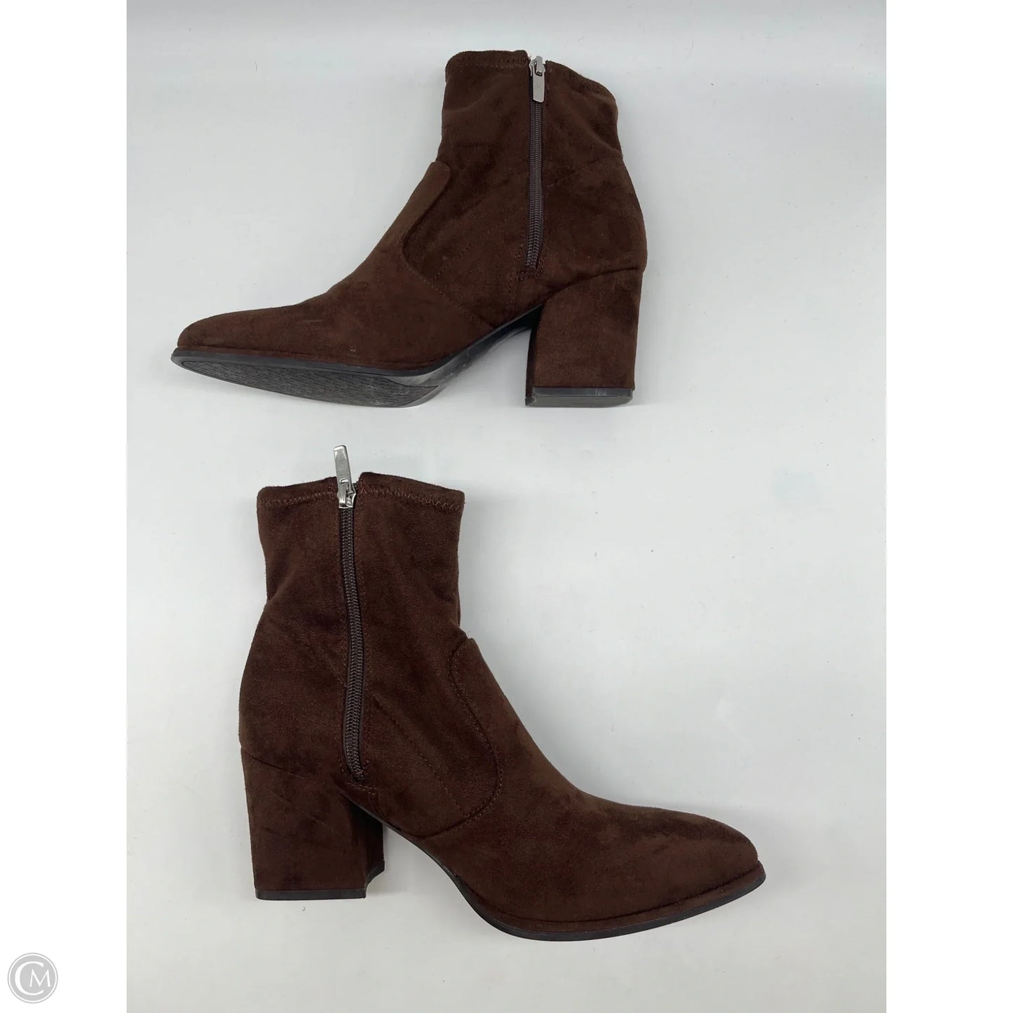 Boots Ankle Heels By Marc Fisher In Brown, Size: 8.5