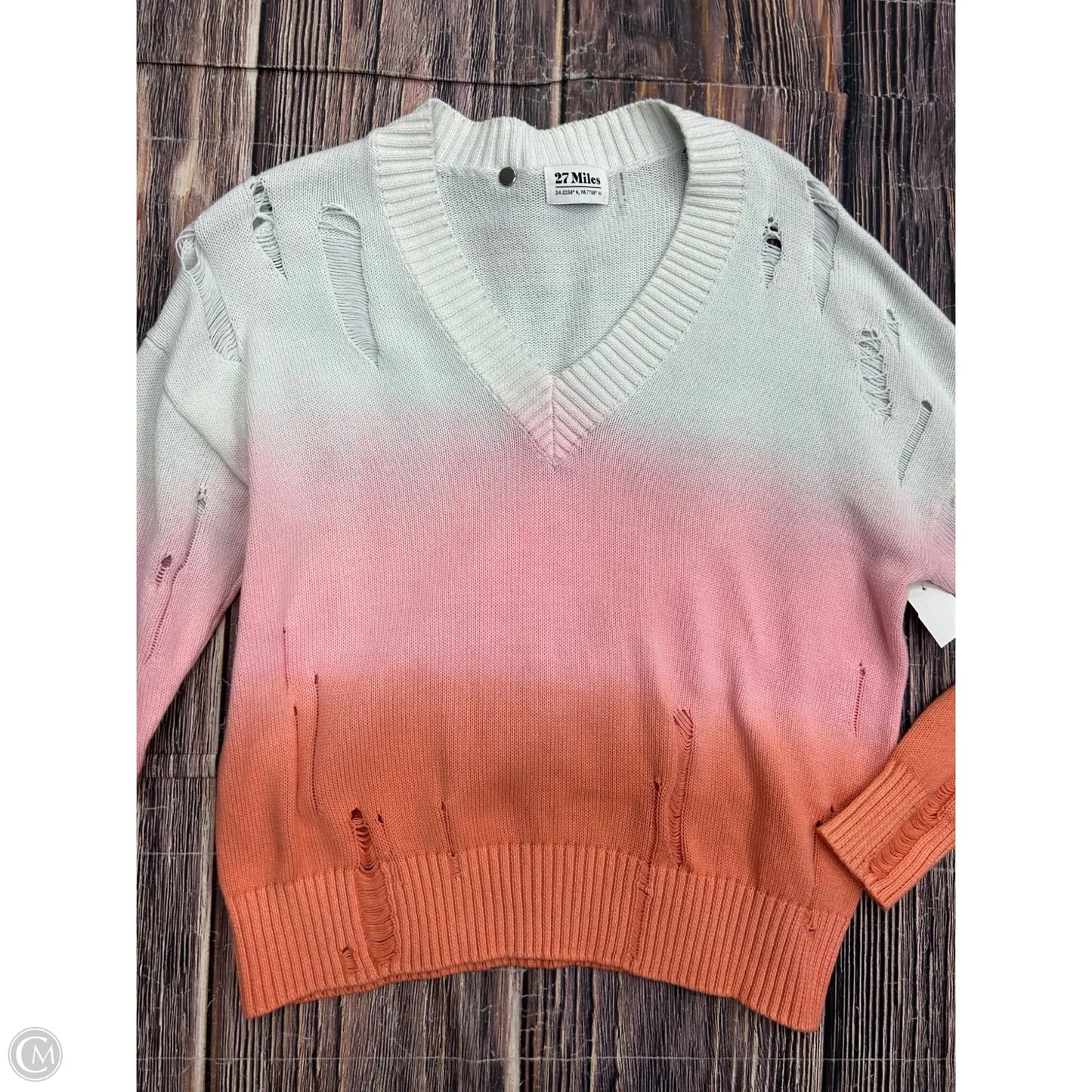 Sweater By Clothes Mentor In Pink & White, Size: S