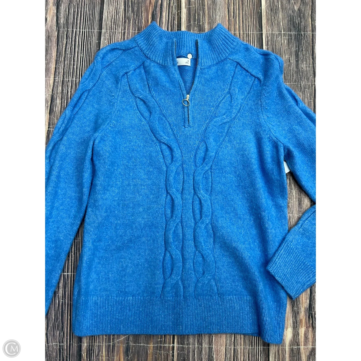 Sweatshirt Collar By Croft And Barrow In Blue, Size: M