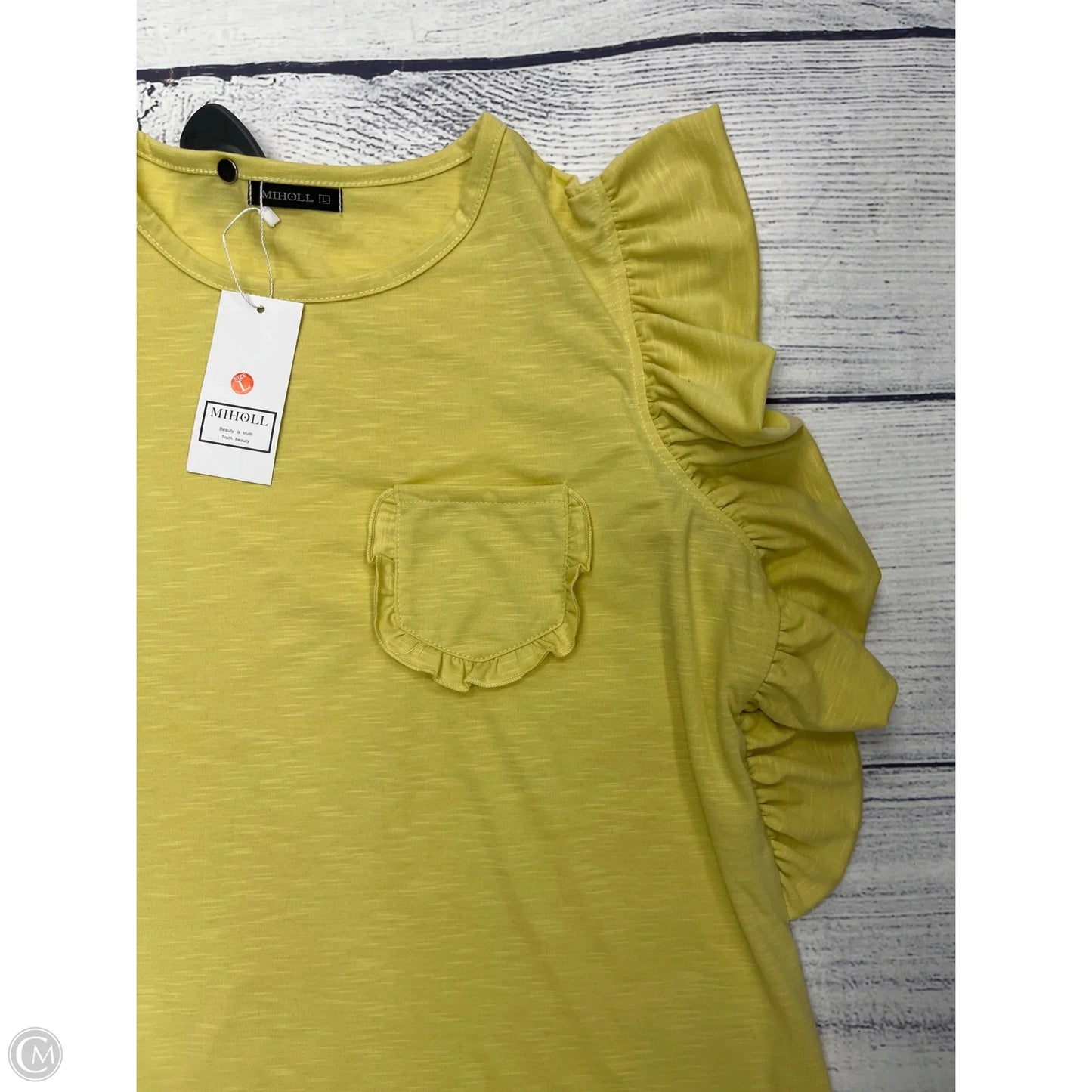 Top Sleeveless By Miholl In Yellow, Size: L