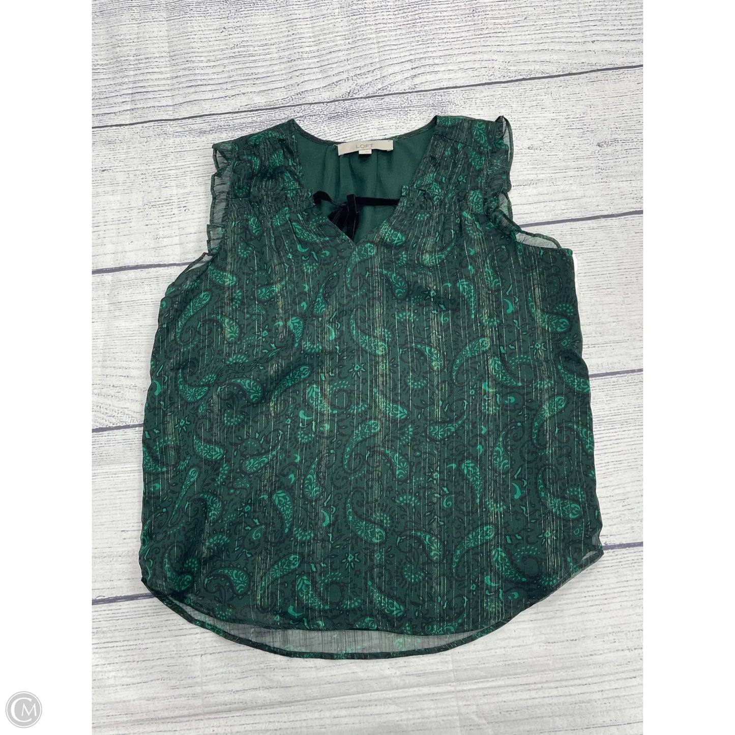 Top Sleeveless By Loft In Green, Size: Xs