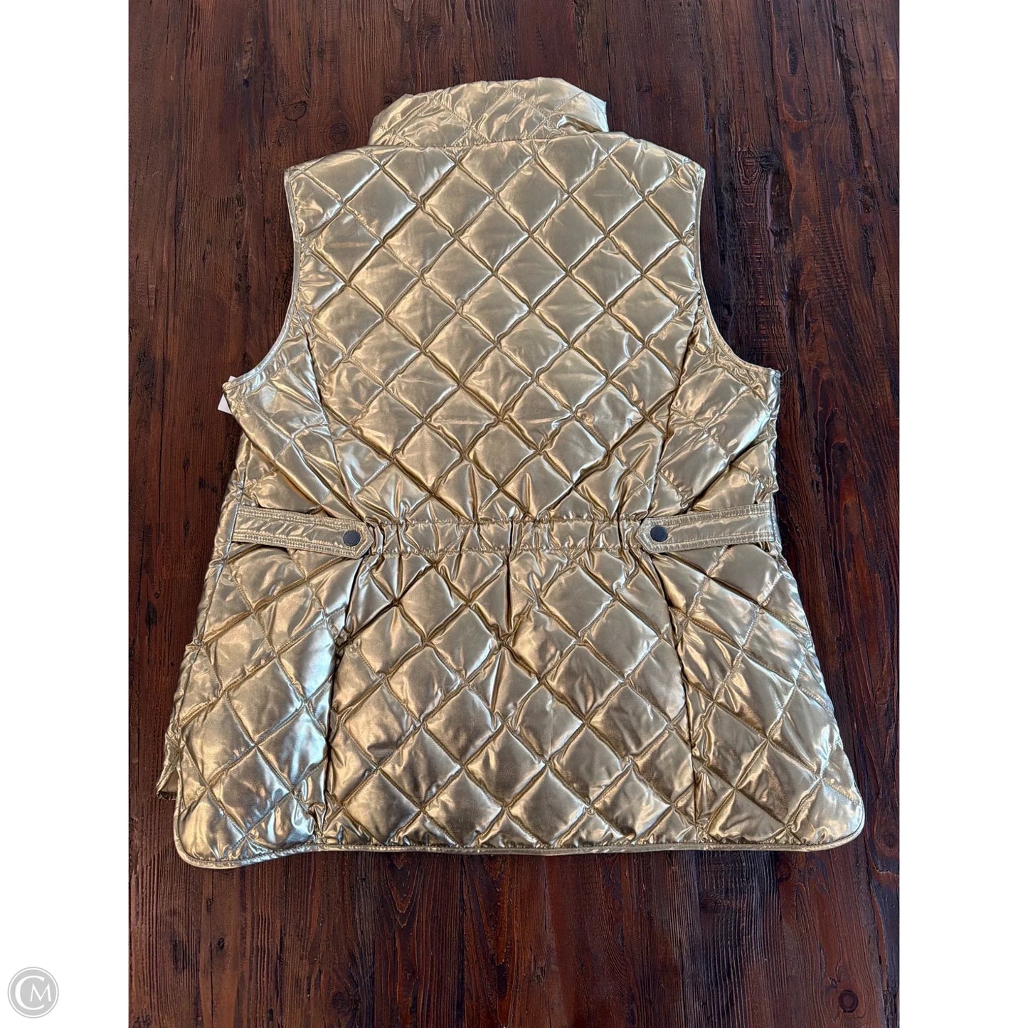 Vest Puffer & Quilted By Talbots In Gold, Size: L