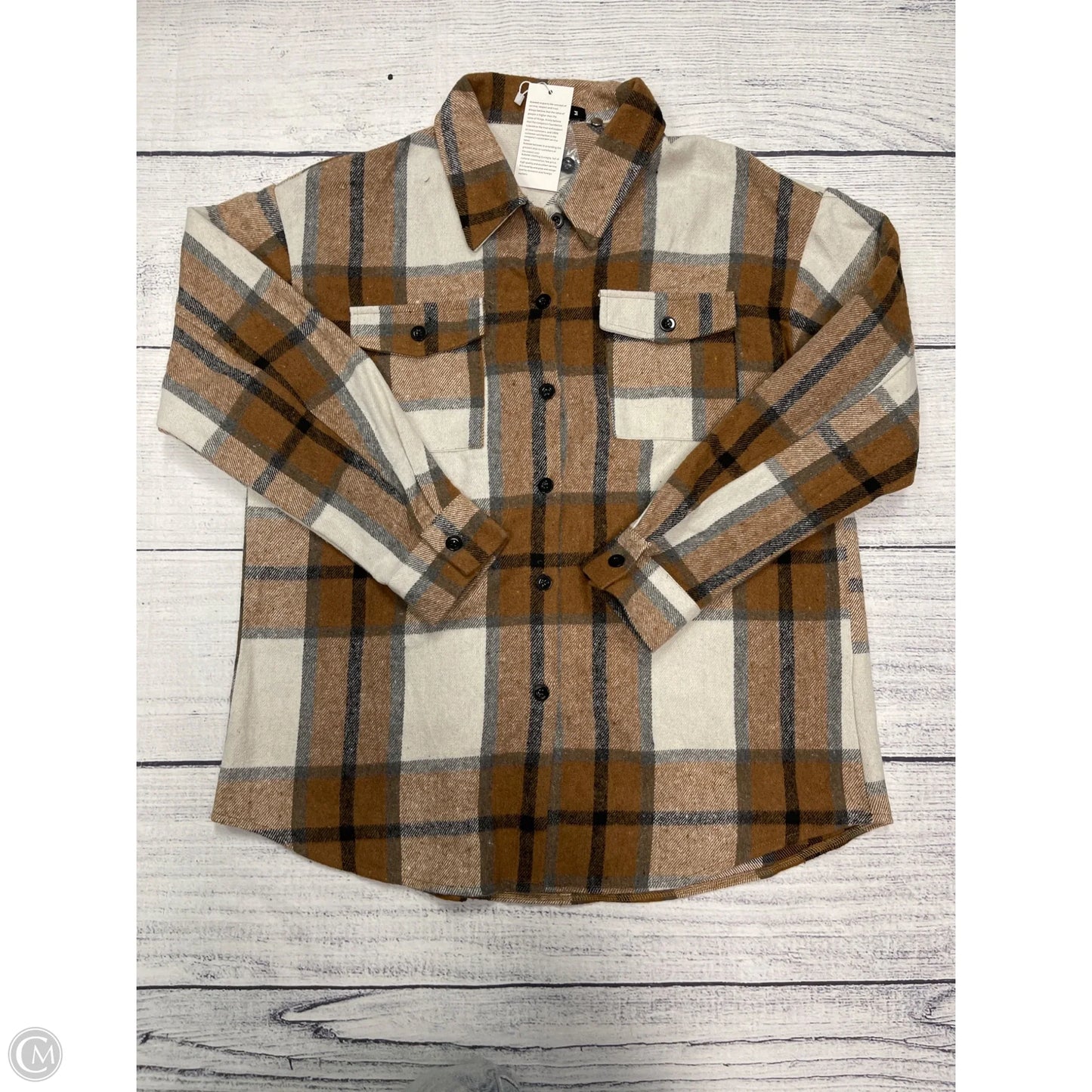 Top Long Sleeve By Automet In Brown, Size: M