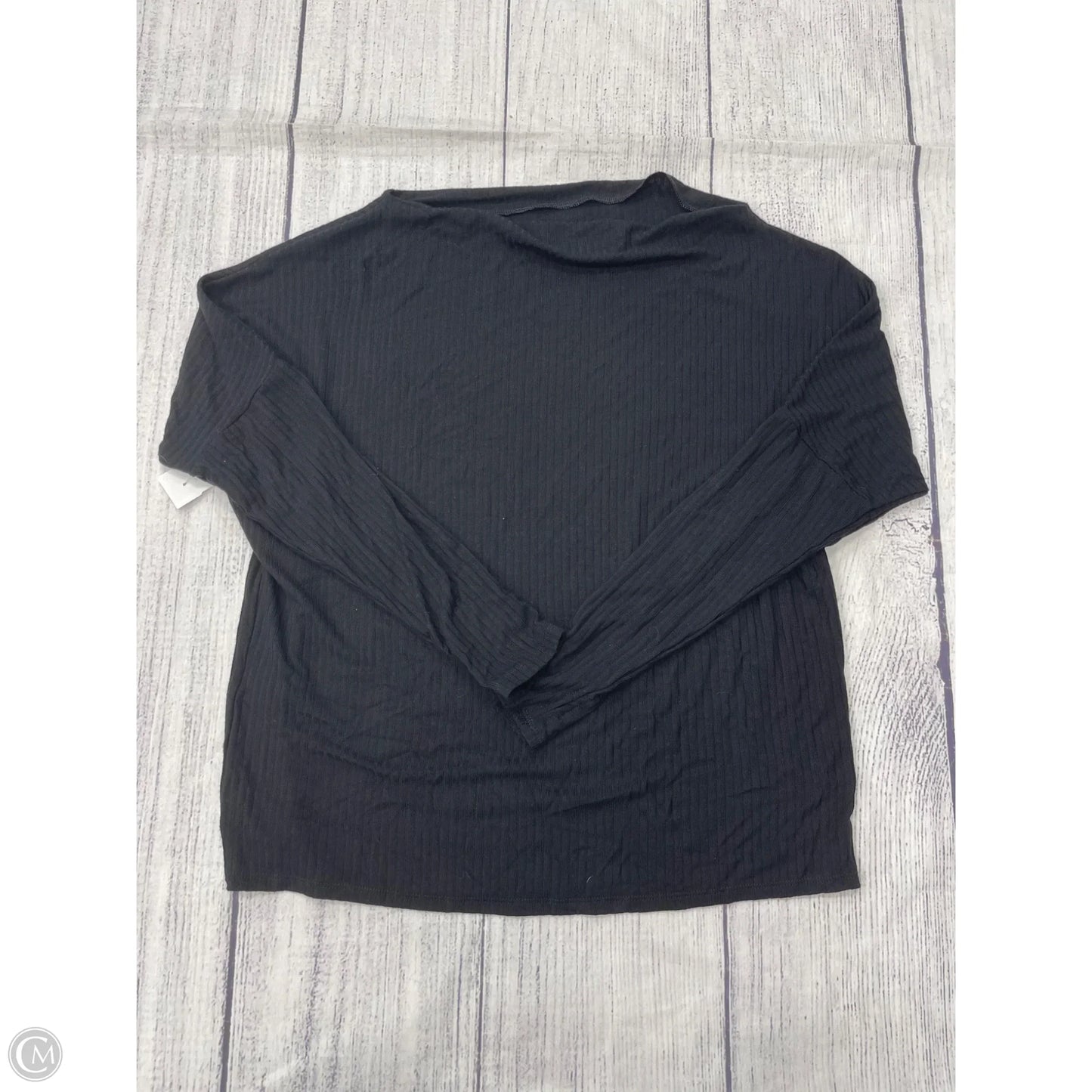 Top Long Sleeve By Elan In Black, Size: M