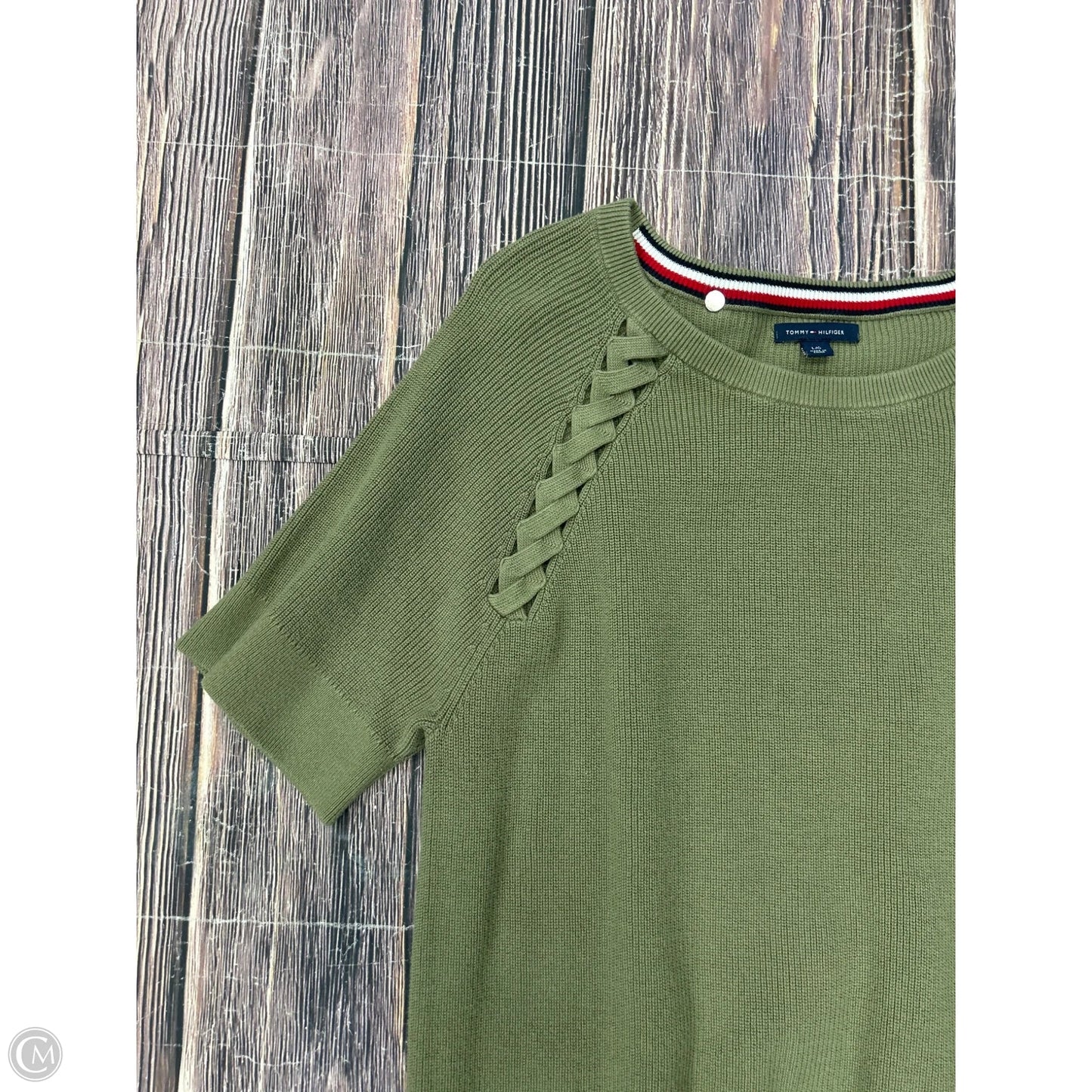 Sweater Short Sleeve By Tommy Hilfiger In Green, Size: L