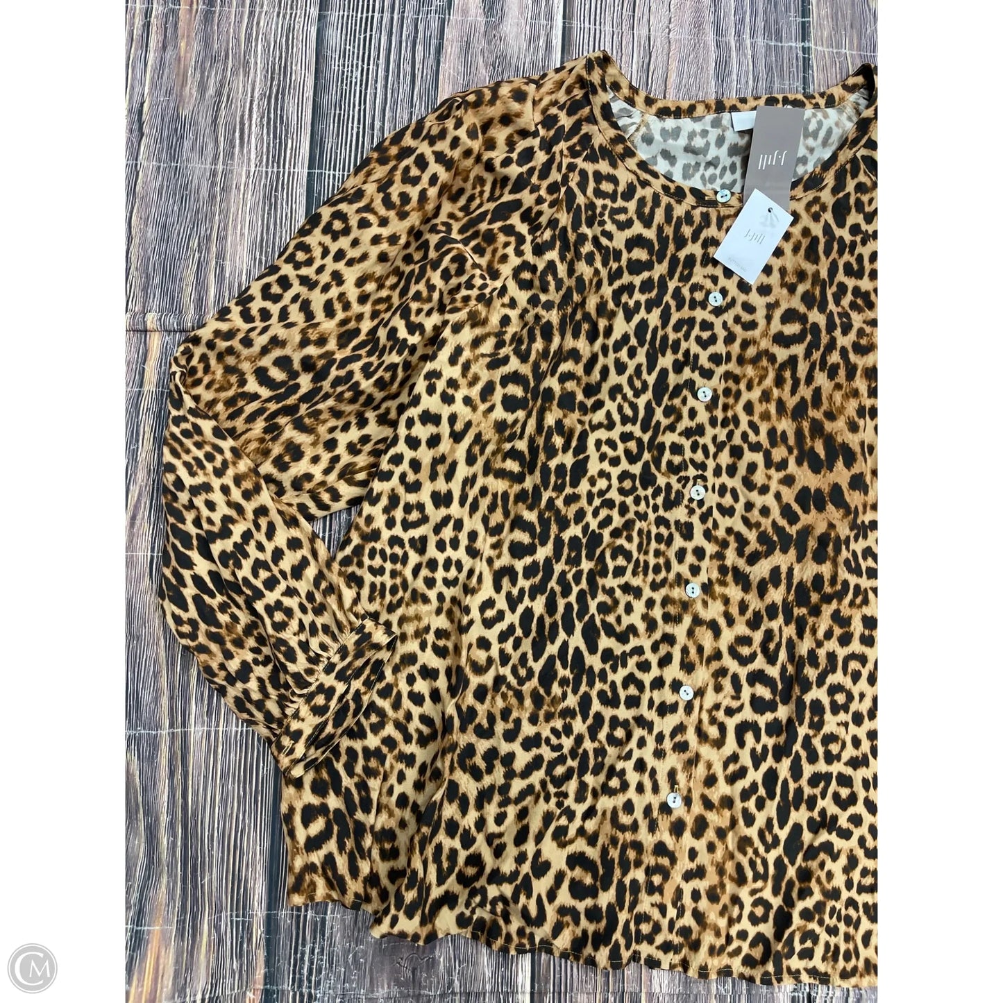 Top Long Sleeve By J. Jill In Animal Print, Size: 2x