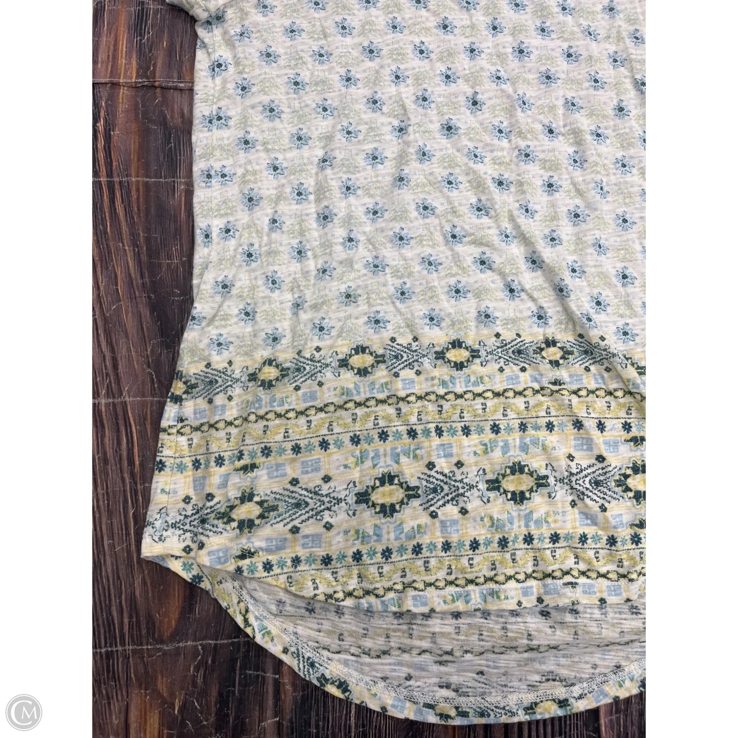 Top Short Sleeve By Lucky Brand In Floral Print, Size: S