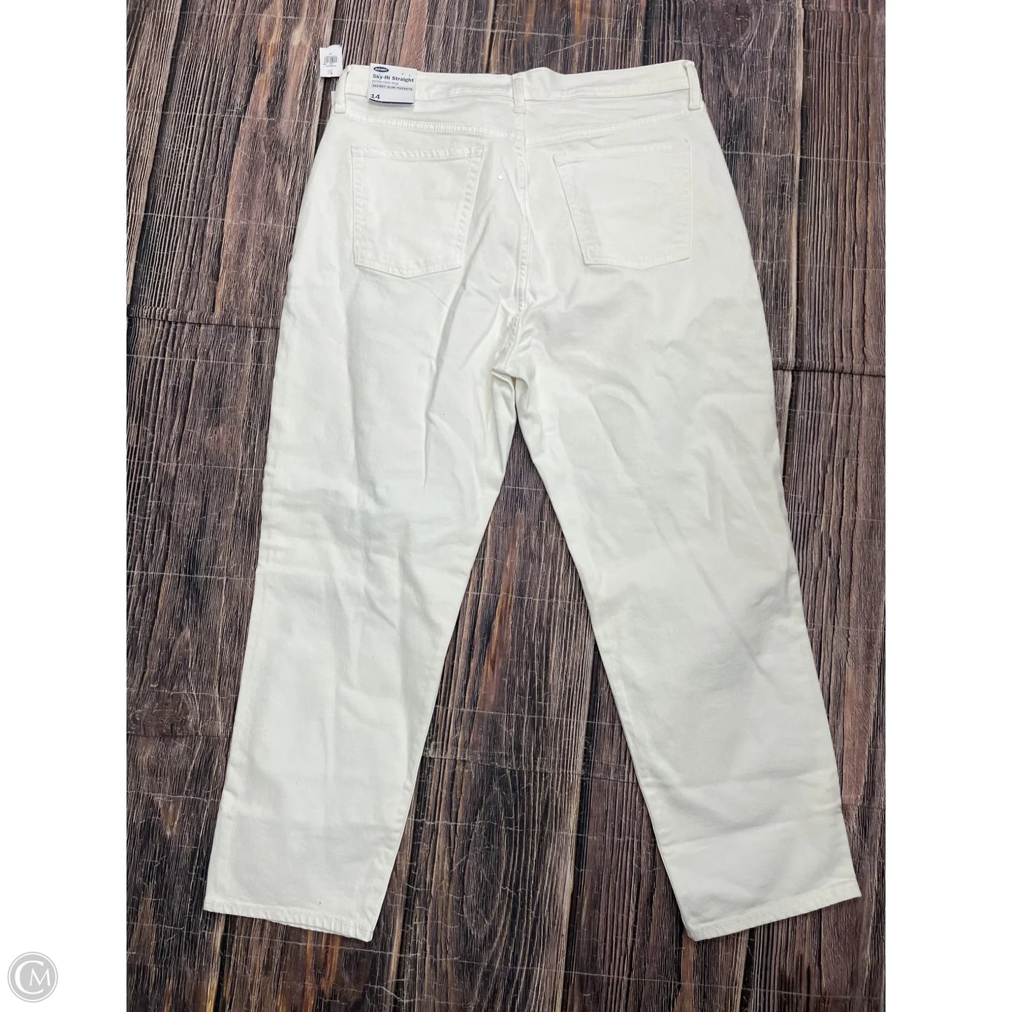 Jeans Straight By Old Navy In White Denim, Size: 14