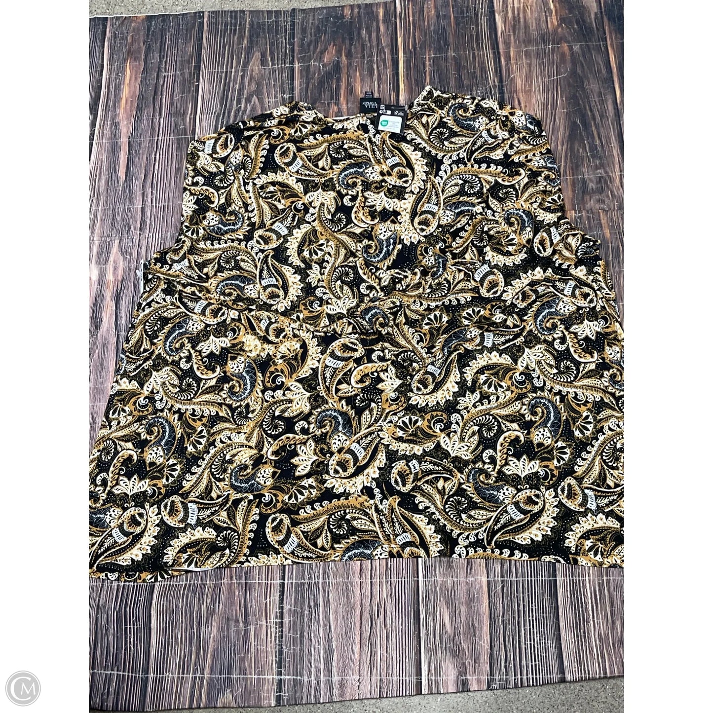 Dress Casual Short By Clothes Mentor In Black & Yellow, Size: 5x