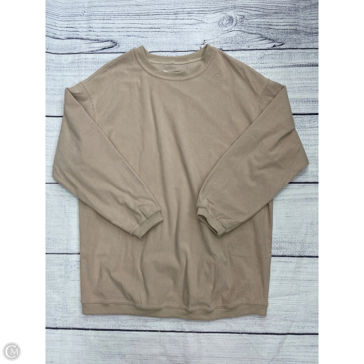 Top Long Sleeve By Clothes Mentor In Tan, Size: M