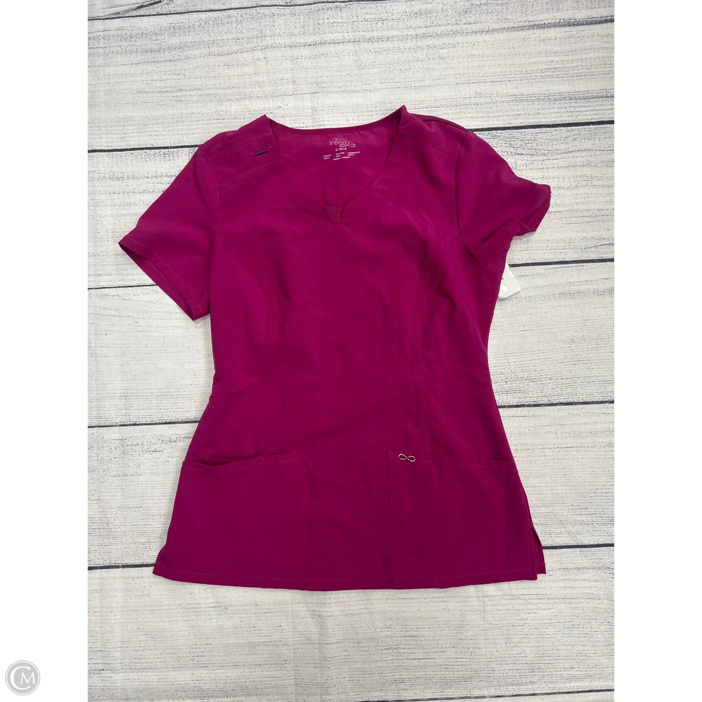 Top Short Sleeve By Cherokee In Purple, Size: S