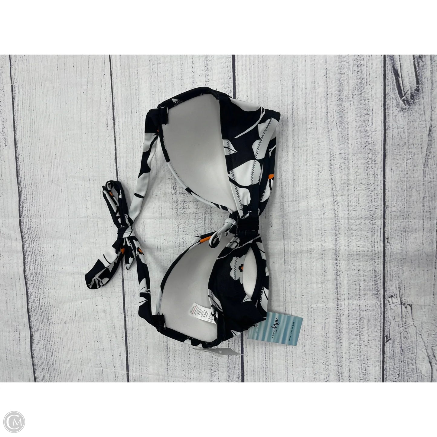 Swimsuit Top By Clothes Mentor In Black & White, Size: M