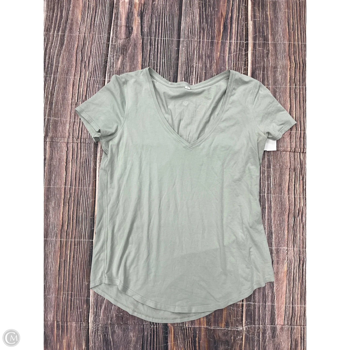 Athletic Top Short Sleeve By Lululemon In Green, Size: M