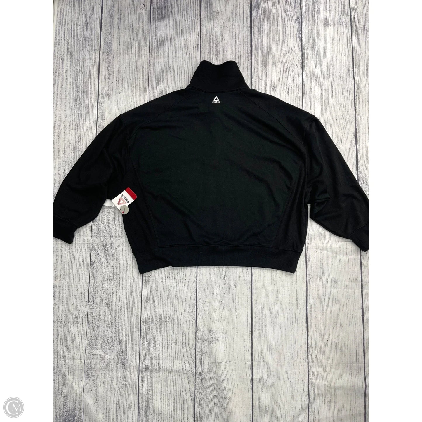Athletic Sweatshirt Collar By Reebok In Black, Size: 1x