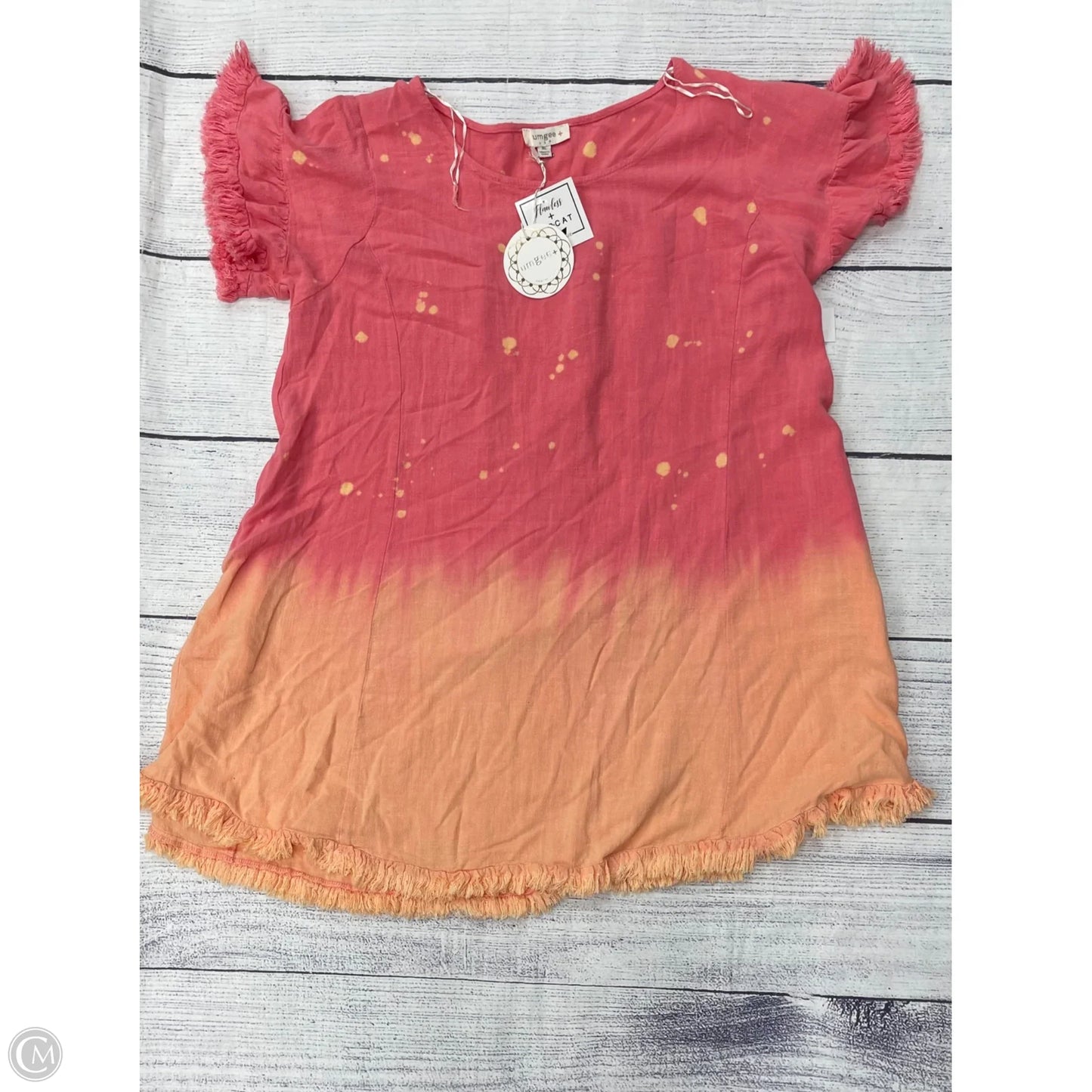 Dress Casual Short By Umgee In Orange & Pink, Size: 1x