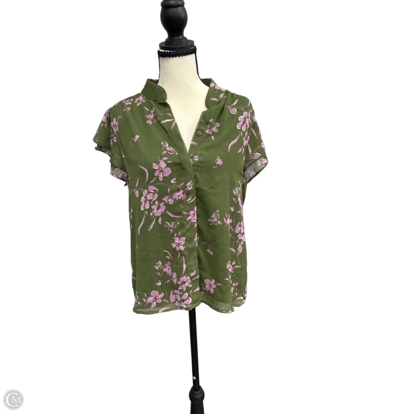 Top Short Sleeve By Cece In Green, Size: M