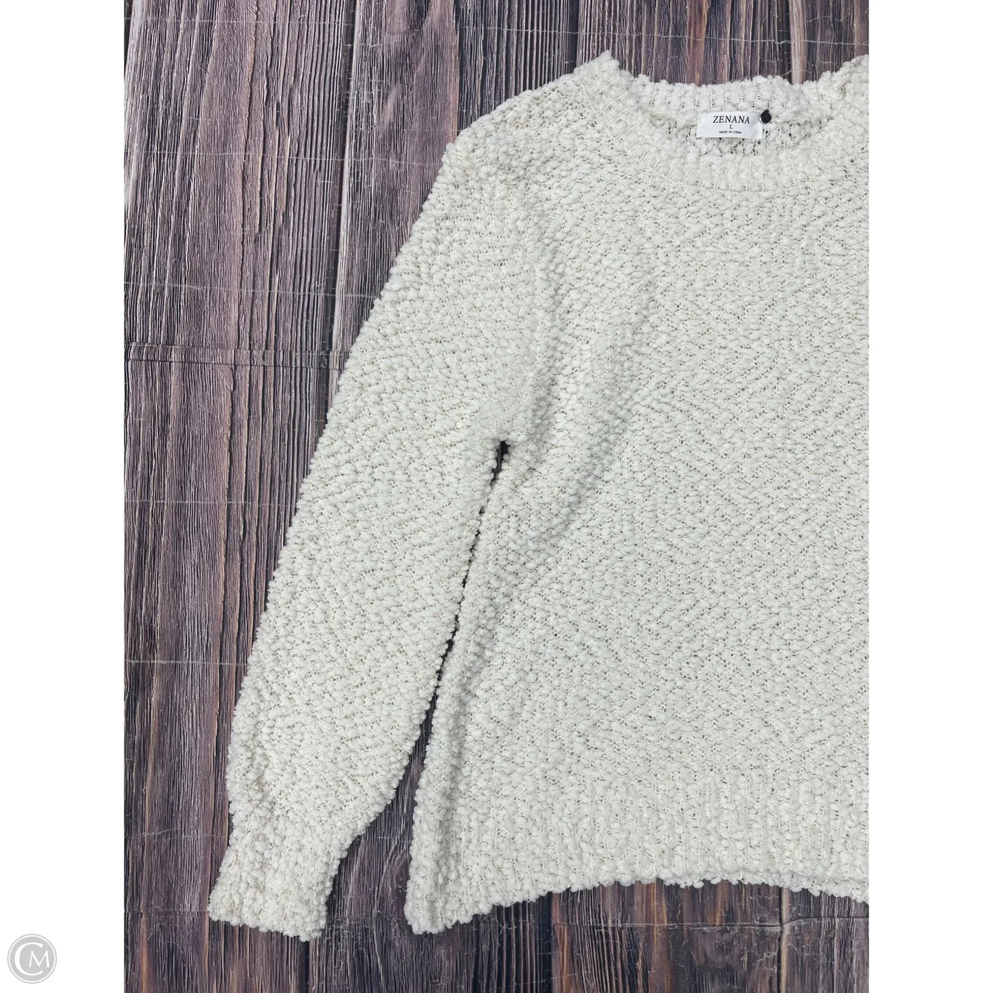 Sweater By Zenana In Cream, Size: L