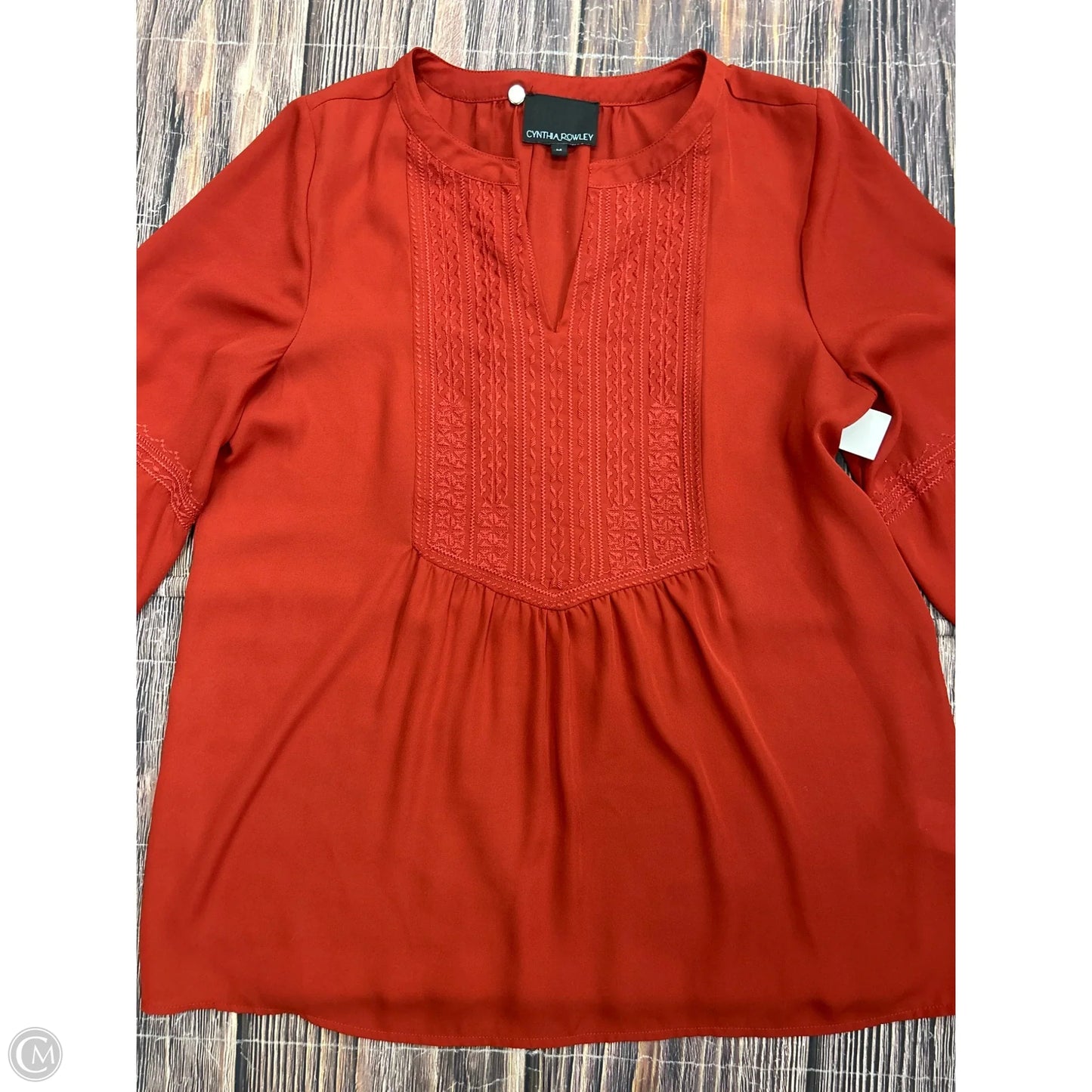 Top 3/4 Sleeve By Cynthia Rowley In Orange, Size: M