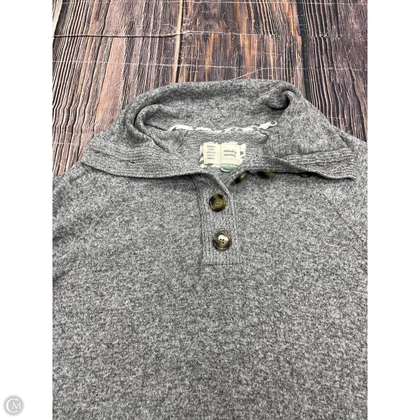 Top Long Sleeve By Saturday/sunday In Grey, Size: M